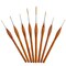 U.S. Art Supply 8 Piece Taklon Detail and Liner Artist Brush Set with Wood Comfort Grip Handles - Art, Detailing, Acrylic, Oil, Watercolor